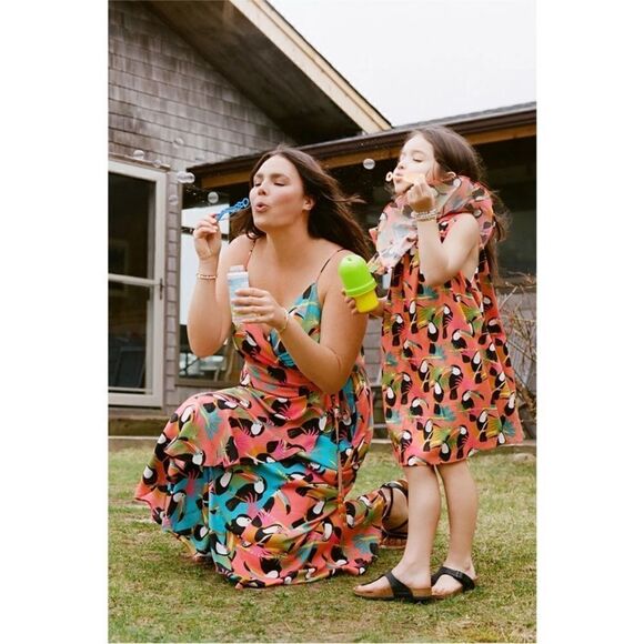 Revolve Farm Rio Anthropologie Toucan Wrap Multi Color Maxi Dress XL - Picture 3 of 12